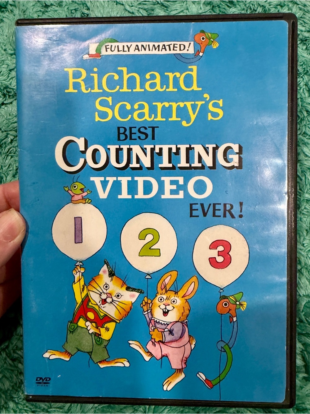 adidas Blue Richard Scarry Counting Video DVD with Colorful Characters